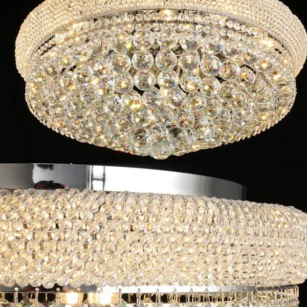 YUYI 23.62 in. 11-Light Luxury Flush Mount Light with Crystal