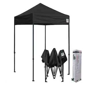 Commercial 5 ft. x 5 ft. Black Pop Up Canopy Tent with Roller Bag