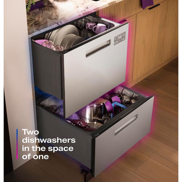 GE Profile 24 Front Control Double Drawer Dishwasher in
