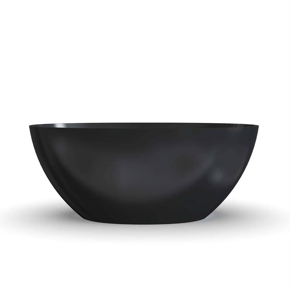 Aurelia 55 in. x 30.7 in. Black Solid Surface Artificial Stone Freestanding Soaking Bathtub, Scratch-Resistant Finish price history on PriceWatchPro