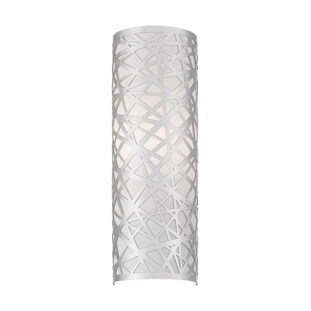Allendale Polished Chrome 1-Light Wall Sconce with Off-White Shade