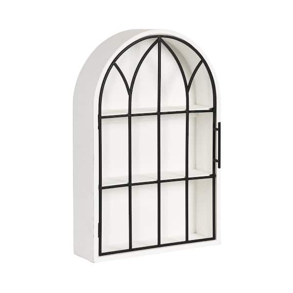 Megara 16 in. W x 6 in. D Black/White Wood Cabinet Decorative Wall Shelf