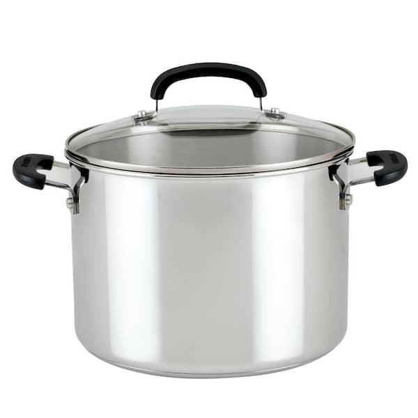 Brilliance 8 qt. Stainless Steel Stockpot in Silver with Lid