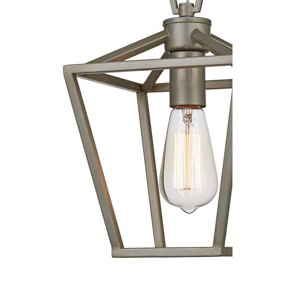 Antique Silver Leaf Glass Mini Lantern Pendant Light