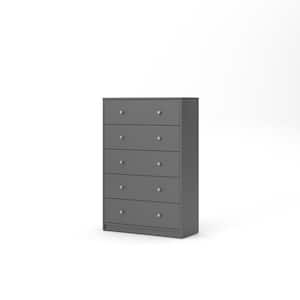 Portland 5 Drawer Grey Chest of Drawers