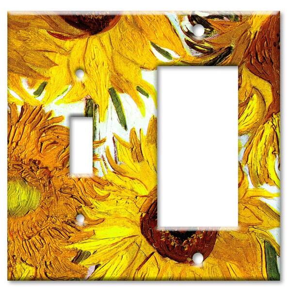 Art Plates Yellow 2-Gang 1-Toggle/1-Decorator/Rocker Wall Plate