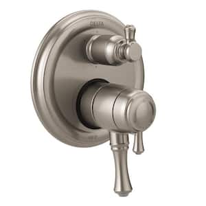 Cassidy 2-Handle Wall-Mount Valve Trim Kit with 6-Setting Integrated Diverter in Stainless (Valve Not Included)