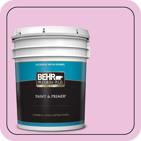 BEHR PREMIUM PLUS 5 gal. #680A-2 Sugar Sweet Satin Enamel Exterior Paint & Primer