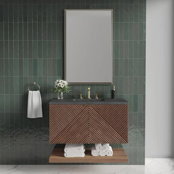 Marcello 36.0 in. W x 23.5 in. D x 36.0 in. H Single Bath Vanity Cabinet without Top in Chestnut