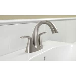 Elmbrook 4 in. Centerset 2-Handle Bathroom Faucet in Brushed Nickel