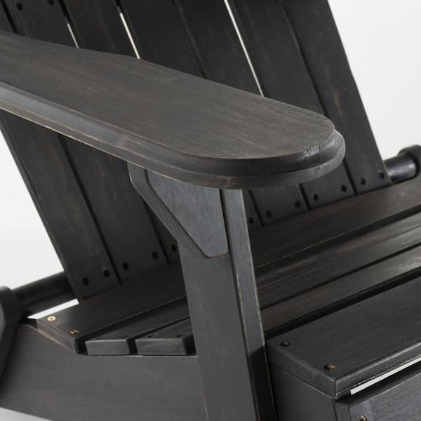Obadiah Dark gray Folding Wood Outdoor Patio Adirondack Chair (2-Pack)