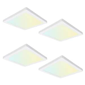 4-Pack 12 in. 24-Watt Integrated LED Flush Mount Light Super Narrow Frame Slim LED Ceiling Light with 3 CCT Selectable