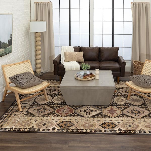 Tristan Charcoal 8 ft. x 10 ft. Medallion Indoor Area Rug