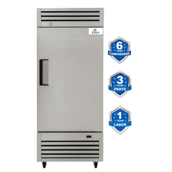 Cooler Depot 27.5 in. 23 cu. ft. Commercial Upright Reach‑In Refrigerator in Stainless Steel