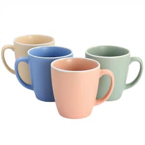 Creamy Tahini 4 Piece 17.5oz Stoneware Mug Set in Assorted Colors
