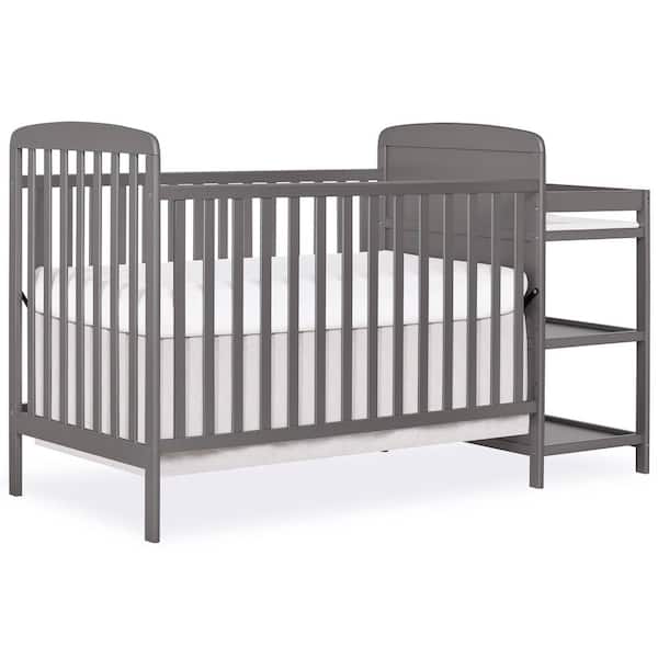 Anna 4-in-1 Steel Grey Crib and Changing Table Combo