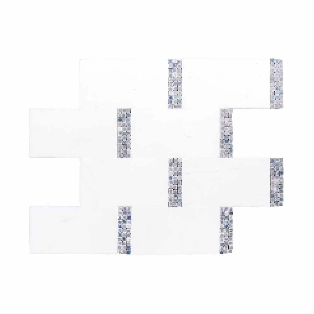 Jeffrey Court Cobalt Currents Blue 9 in. x 9 in. Honed Interlocking