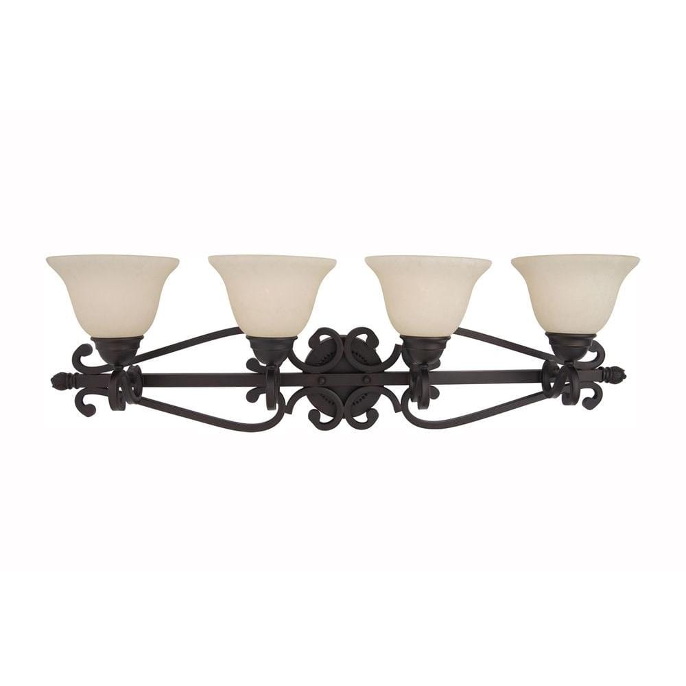Manor 4-Light Oil-Rubbed Bronze Bath Vanity Light price history on PriceWatchPro