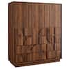 MODWAY Bulwark Walnut Brown MDF Wardrobe with Drawers