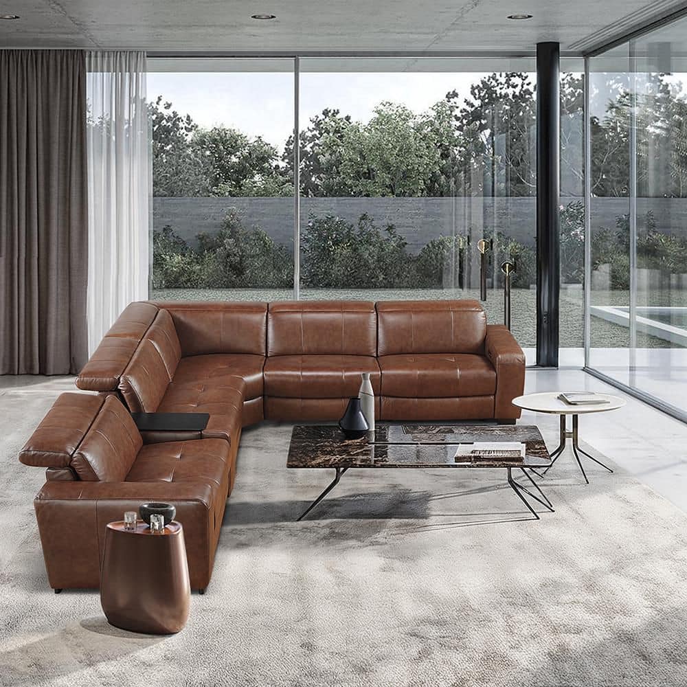 Lazzara Tellot 139 in. Straight Arm 6-Piece Leather Modular Power
