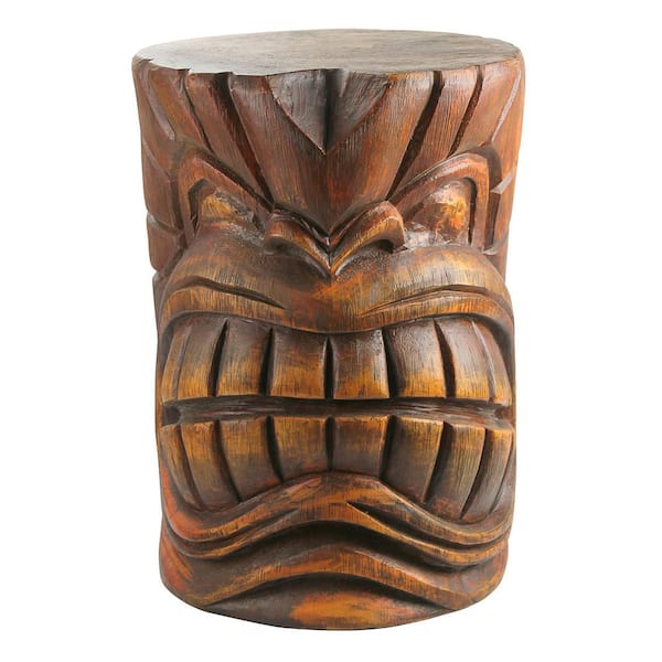 Design Toscano The Kanaloa (Teeth) Grand Tiki 20.5 in. H Sculptural Polyresin Outdoor Side Table