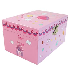 Pink Illustrated Mini Krista Girl's Musical Twirling Fairy Jewelry Box
