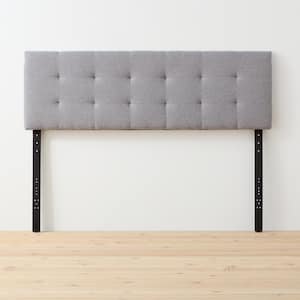 Kaylee Adjustable Stone Full Upholstered Low Profile Headboard with Square Tufting