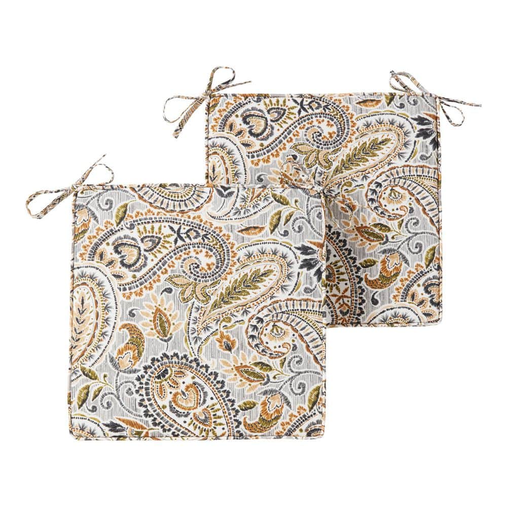 「claireSowdenクレアソヴデン亅ハート刺繍額入セットサイン入 Greendale Home Fashions 18 in. x 18 in. Arctic Paisley Square