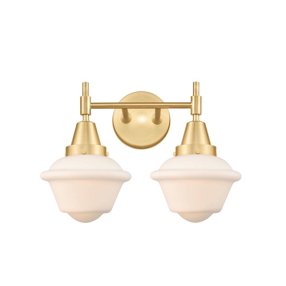 Oxford 16.5 in. 2-Light Satin Gold Vanity Light with Glass Shade price history on PriceWatchPro