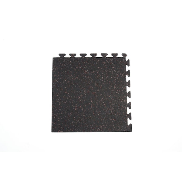 ECOFLEX CORNER TILES BLACK WITH RED SPECKS