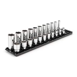 1/2 in. Drive 6-Point Socket Set with Rails (3/8 in.-1 in.) (22-Piece)