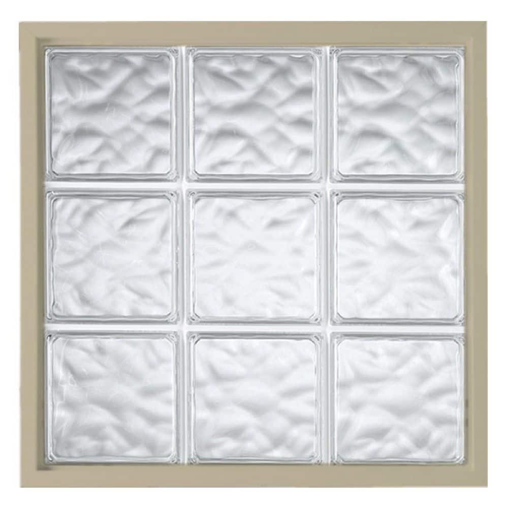 26 in. x 42 in. Acrylic Block Fixed Tan Vinyl New Construction Picture Window-Wave Block price history on PriceWatchPro