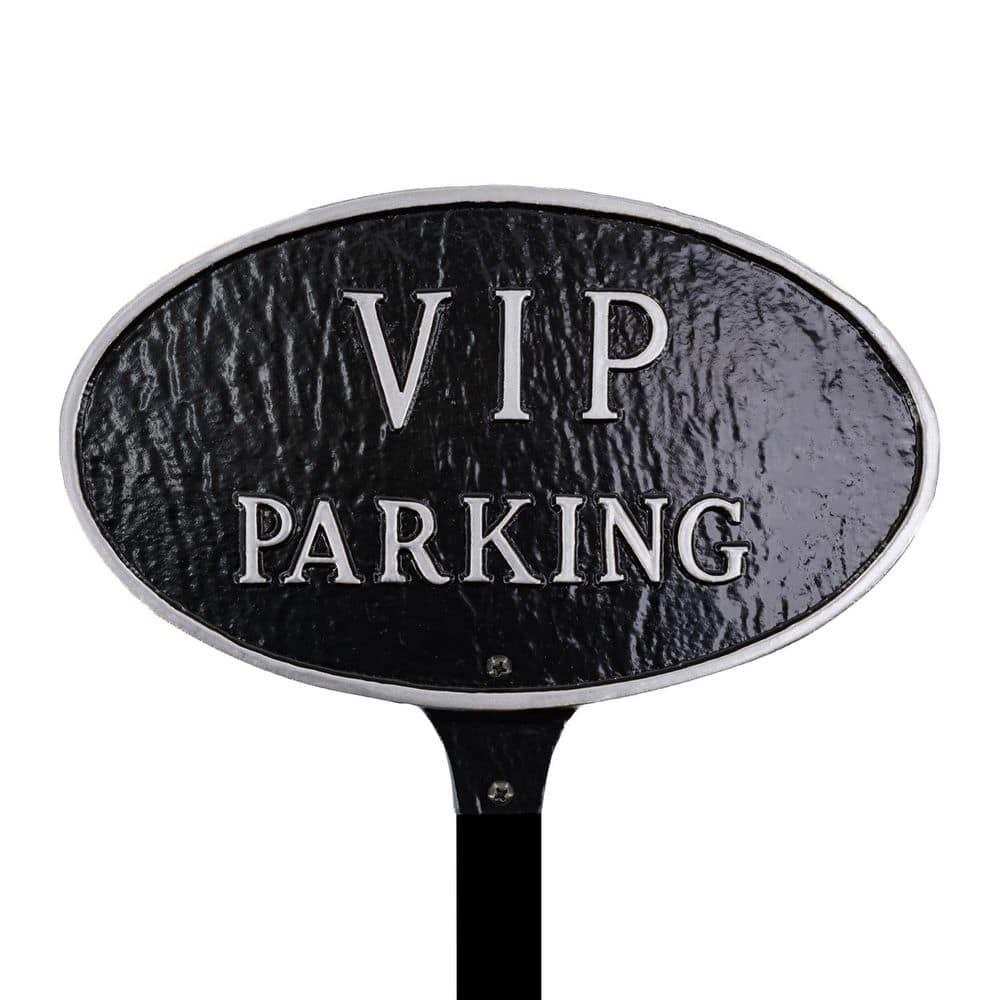 "8.5"" x 13"" Standard Oval VIP Parking Statement Plaque Sign with Lawn Stake - Black/Silver" price history on PriceWatchPro
