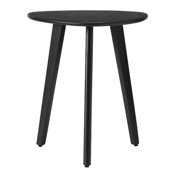 MH LONDON Armstrong 18 in. x 18 in. x 20 in. Black Triangle Solid Mango Wood End Table