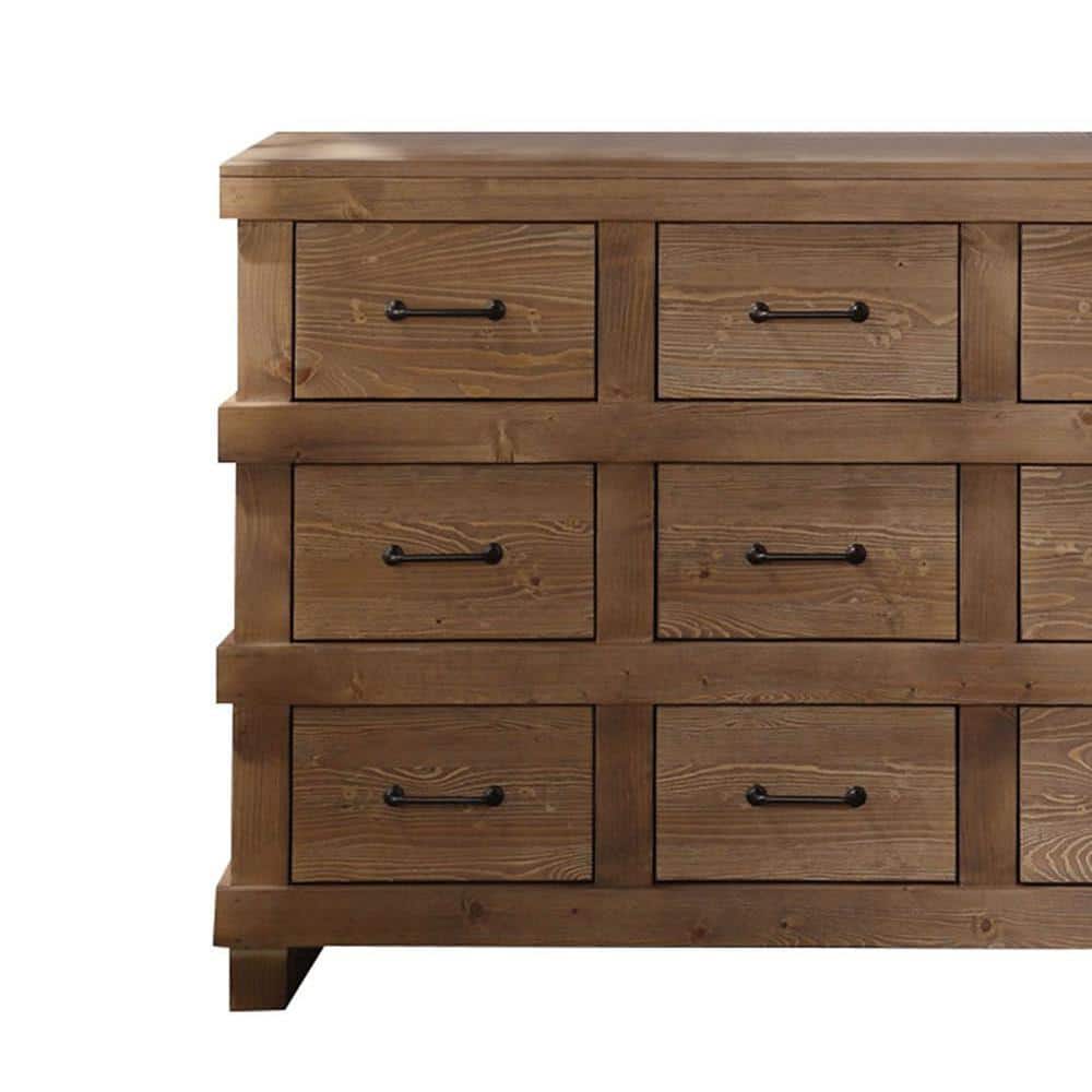 Adams Industrial 44" Antique Oak Dresser with Felt-Lined Drawers