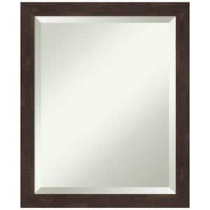 Fresco Dark Walnut 18.5 in. W x 22.5 in. H Wood Framed Beveled Wall Mirror in