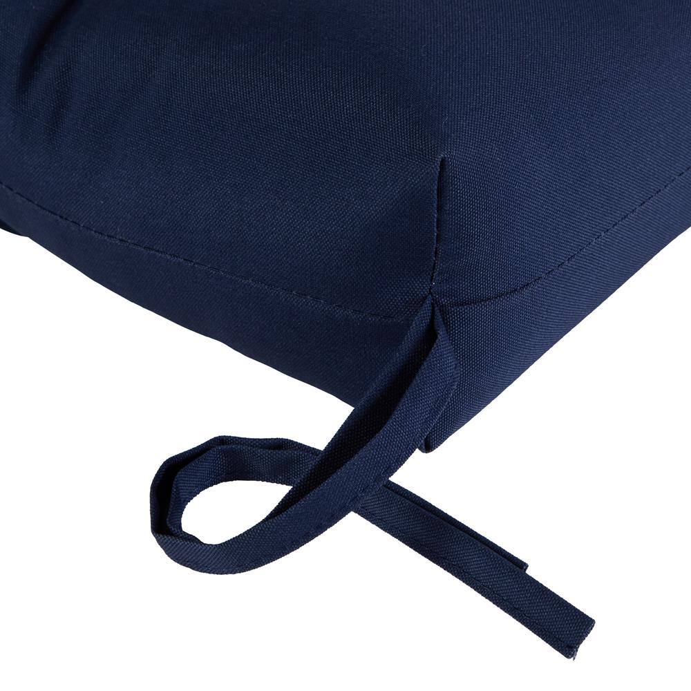 Navy High Back Tufted Outdoor Chair Cushions Set