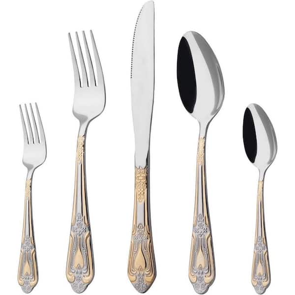 20-Piece Stainless Steel Limited Edition Silverware Set, Flatware Cutlery Set for 4, Includes Knives Forks and Spoons