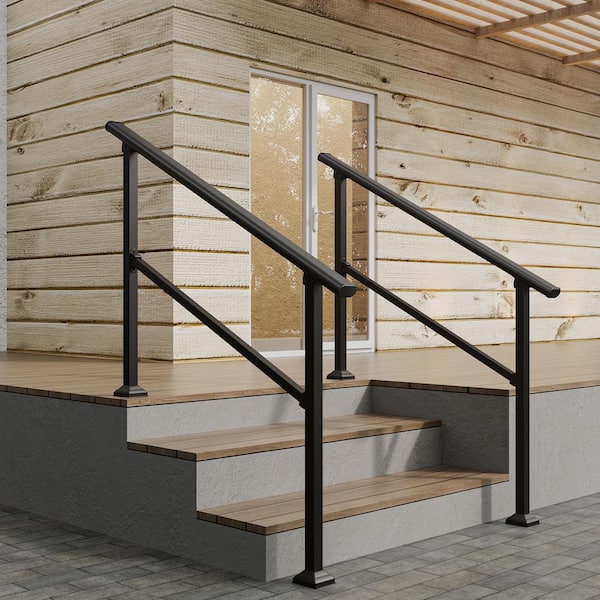 3.67 ft. Metal Handrail for 0-4 Steps (2-Pack)