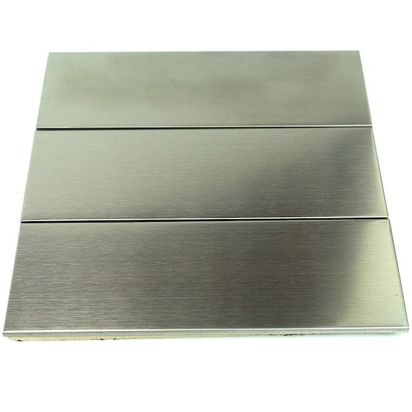 Inoxia Delta Silver Stainless Steel 31 in. x 30 in. Backsplash