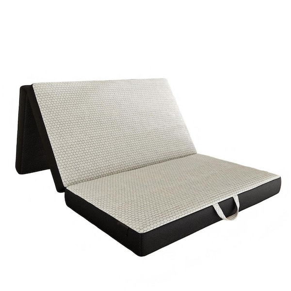Helhom Gray Memory Foam Trifold Mattress, Foldable Mat With
