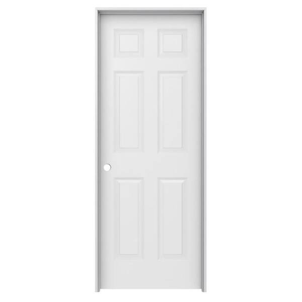 Builders Choice 32 in. x 80 in. Right-Handed Colonist Primed Textured Molded Composite MDF Single Prehung Interior Door