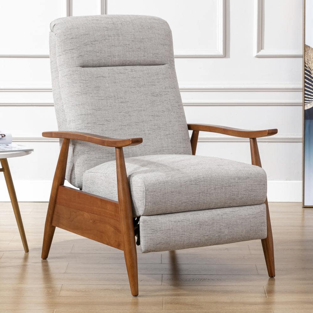 Mid-Century Modern Sea Oat Manufactured Wood Recliner