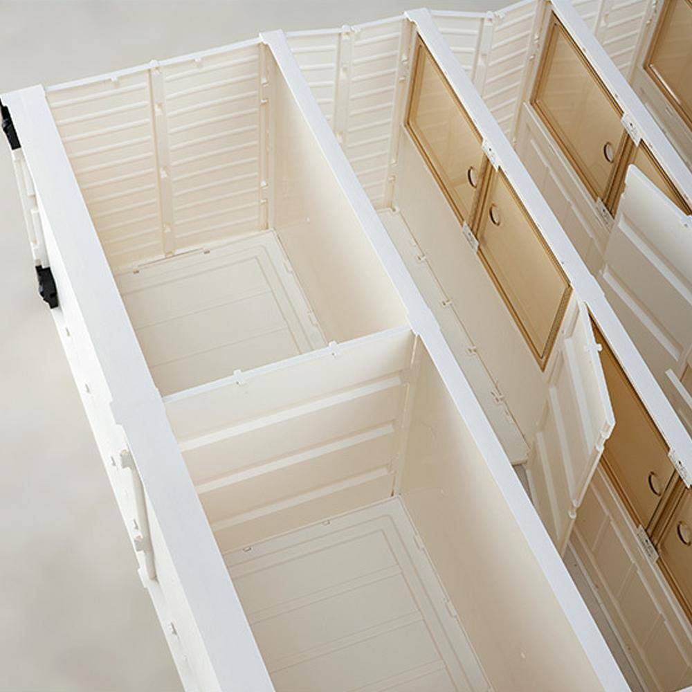 White 6-Tier Plastic Shoe Storage Rack with Clear Doors