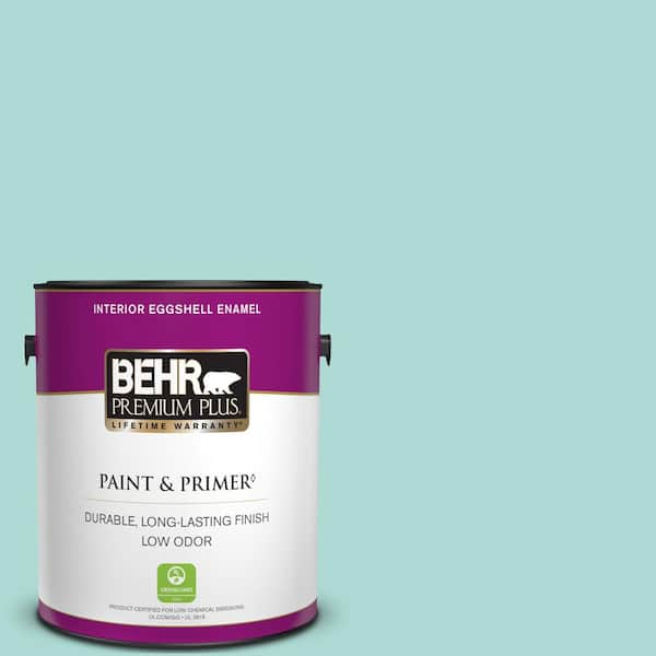 BEHR PREMIUM PLUS 1 gal. #M450-3 Wave Top Eggshell Enamel Low Odor Interior Paint & Primer