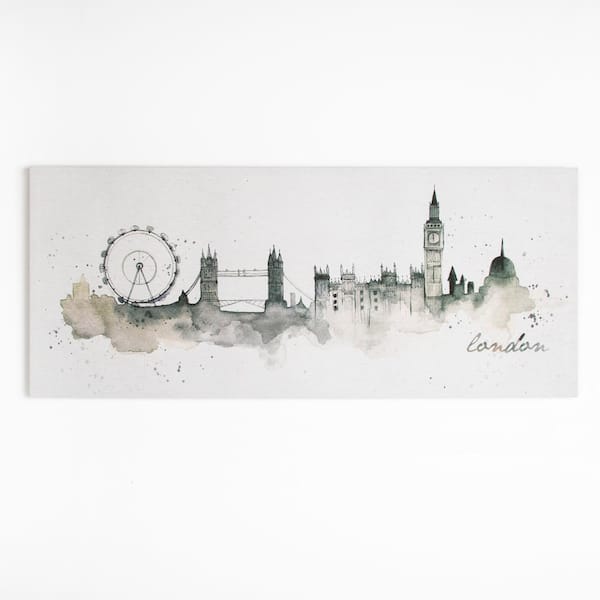 Graham & Brown 47 in. x 20 in. "London Watercolor" by Graham and Brown Printed Canvas Wall Art