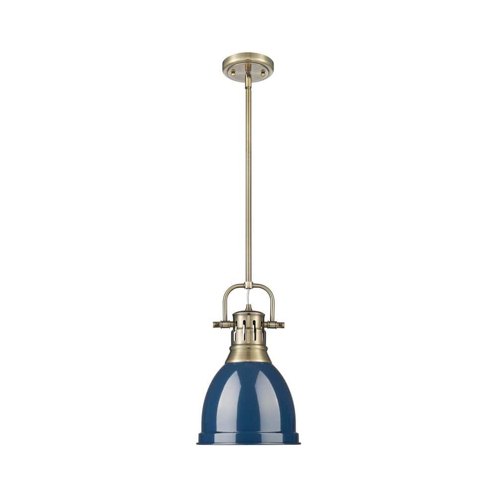 Duncan 14.25 in. 1 Light Aged Brass Pendant Light with Navy Blue Shade price history on PriceWatchPro