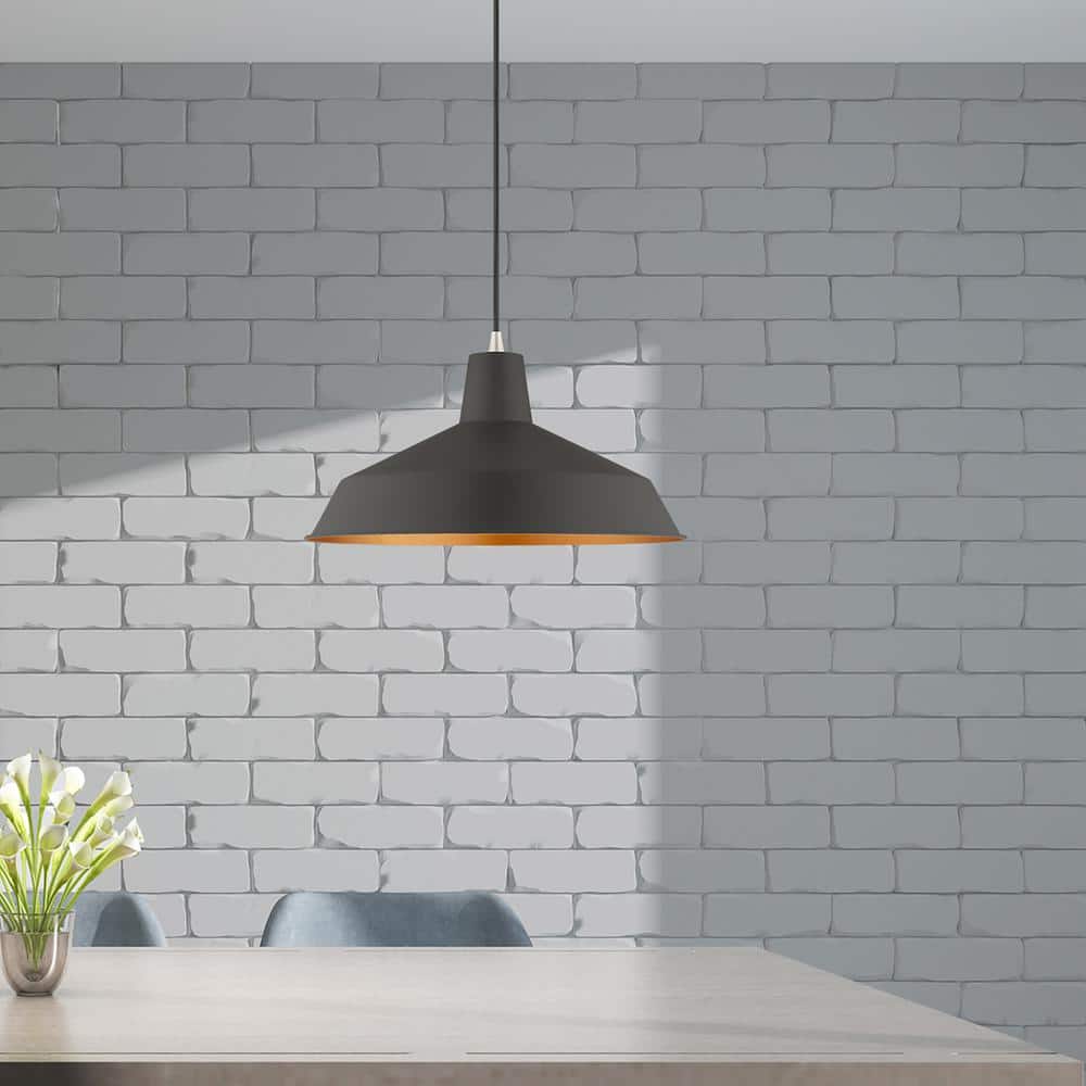 Urban Chic Black Mini Pendant Light with Gold Accents