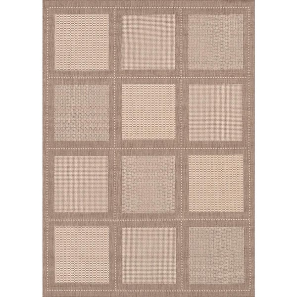 Couristan Recife Summit Natural-Cocoa 2 ft. x 4 ft. Indoor/Outdoor Area Rug