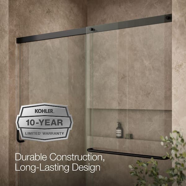 KOHLER Elate 56-60 in. W x 71 in. H Sliding Frameless Shower Door